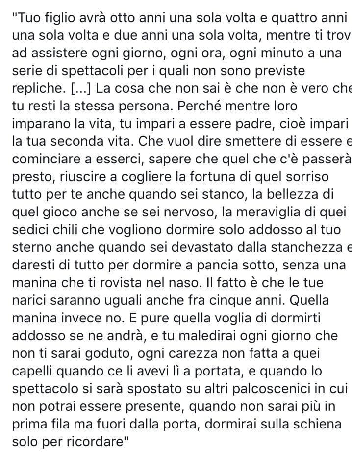 Si cresce. Ora puoi solo ricordare quei monenti e guardare me che mi allontano per la mia strada...