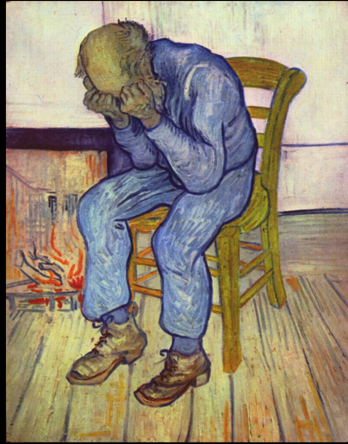 "Sulla soglia dell'eternità" o chiamato anche "vecchio che soffre" di Van Gogh 