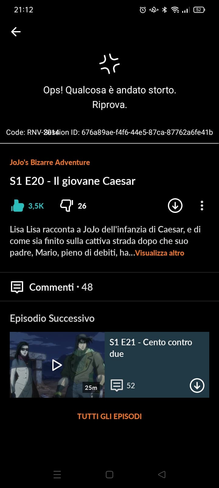 perché non va? è da giorni che è così, proprio sulla morte di caesar?