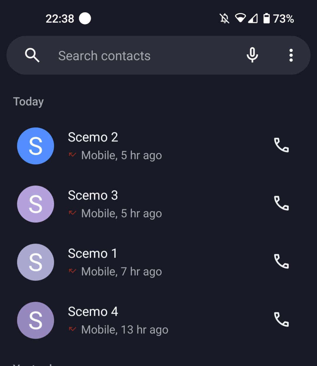 My call history lately