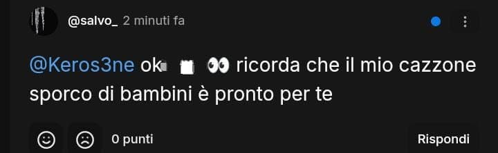 cose che mi hanno detto gli utenti: mi spiace Salvo ma ti do un 2 cioè Bro ti avevo bloccato su tg e comunque mi hai riscritto, si più originale 