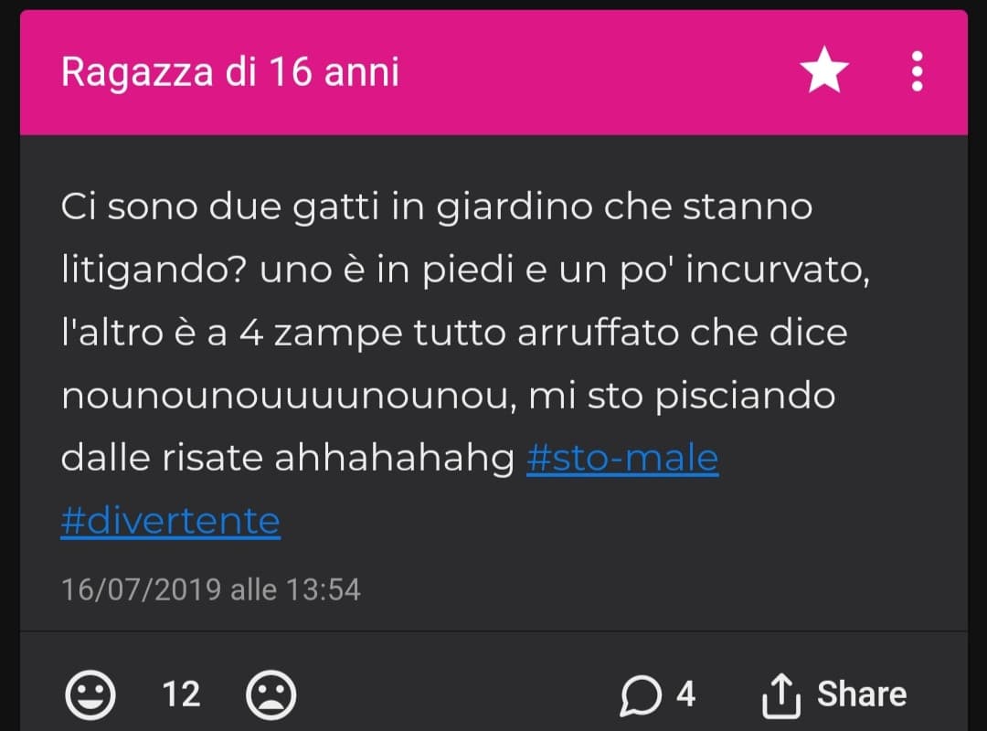 Vabbè i miei segreti a 14 anni, che roba. Poi leggo i segreti dei 14enni oggi e boh.. sono ambigui in senso brutto