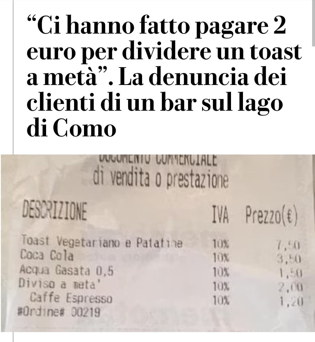 Proprio da morti di fame quelli del bar, ma a questo punto fate pagare pure l'aria presente nel locale...che vergogna 