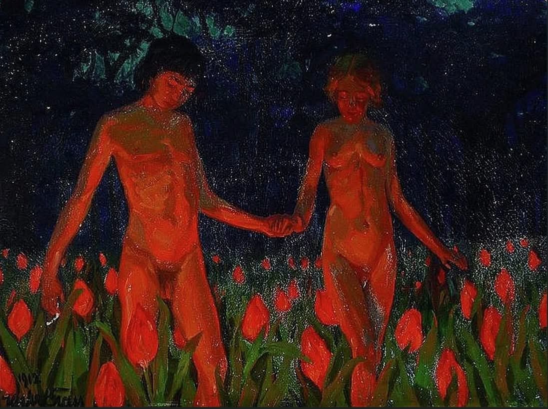 Herbert Graß - Nudi nei tulipani (1912)