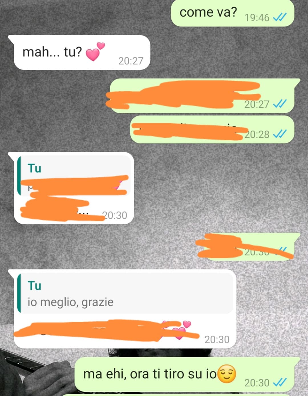 io ? tirare su le persone con i video senza riuscirci, sono un clown ma mi fa ridere sta chat HAHAHAHAHA 