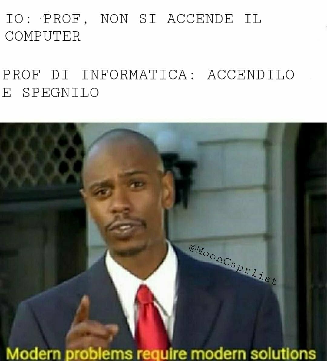 No vabbè prof, un genio