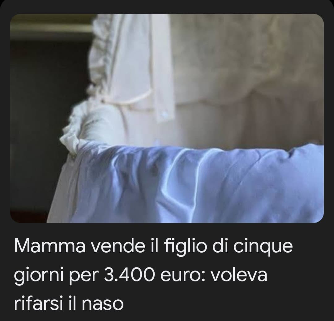 ragazzi ma i bambini sono inutili, un naso rifatto ti rimane x tutta la vita w le madri brave e oneste ??????‍♀️