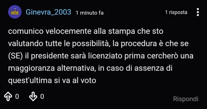 COMUNICAZIONE DAL CAPO DI STATO - IMPEACHMENT