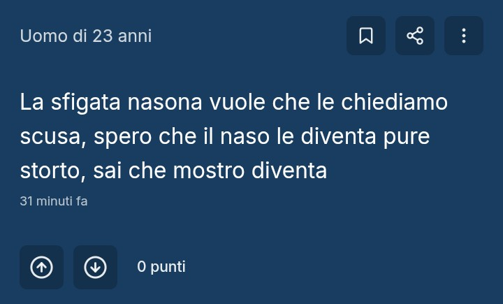 ci credo che siete tutti superdotati qui se la vostra unità di misura per dire che una cosa è "grande" è UN NASO
