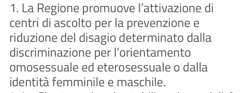 Appena scoperto che la mia regione ha una legge contro l’omofobia ma non si capisce un cazzo lmao