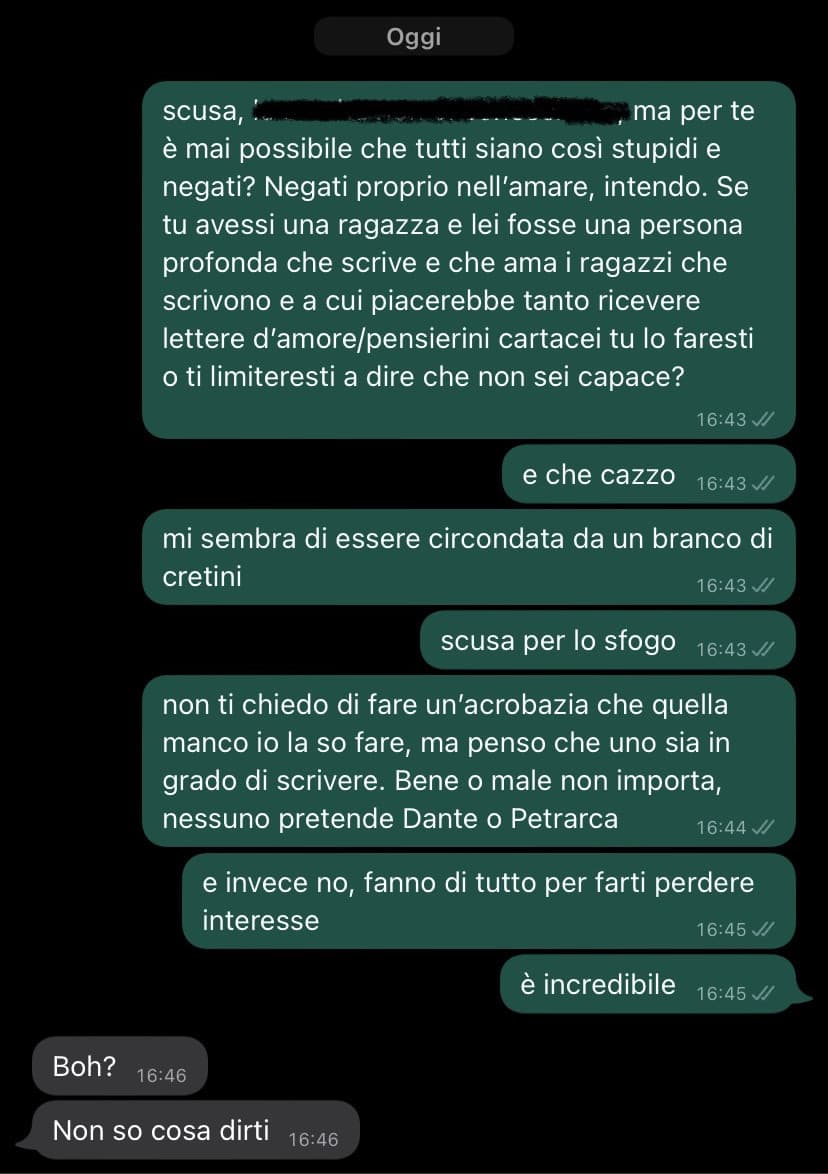 la mia vita riassunta in uno screen: