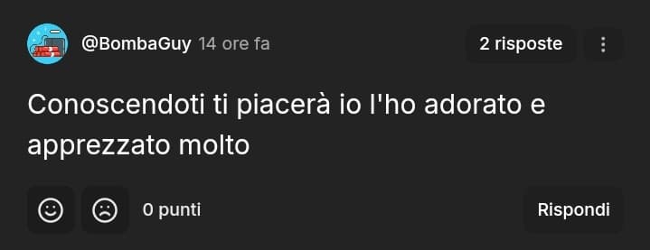 Ieri notte quando ho scritto che avrei voluto vedere un anime questo ragazzo mi ha commentato così.