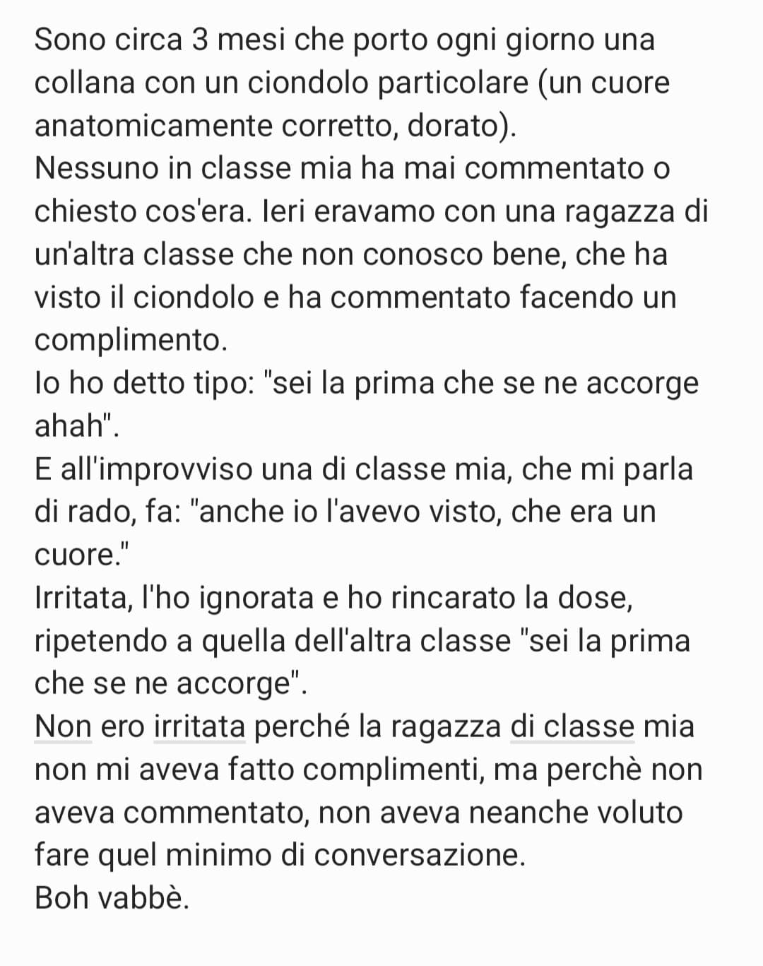 Mi è successo qualche giorno fa a scuola 