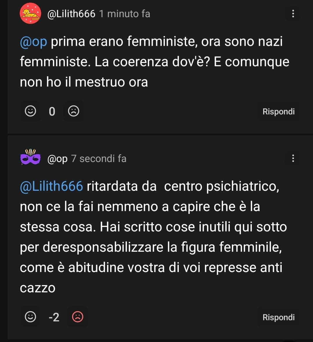 Femminismo=parità, nazifemminismo=->