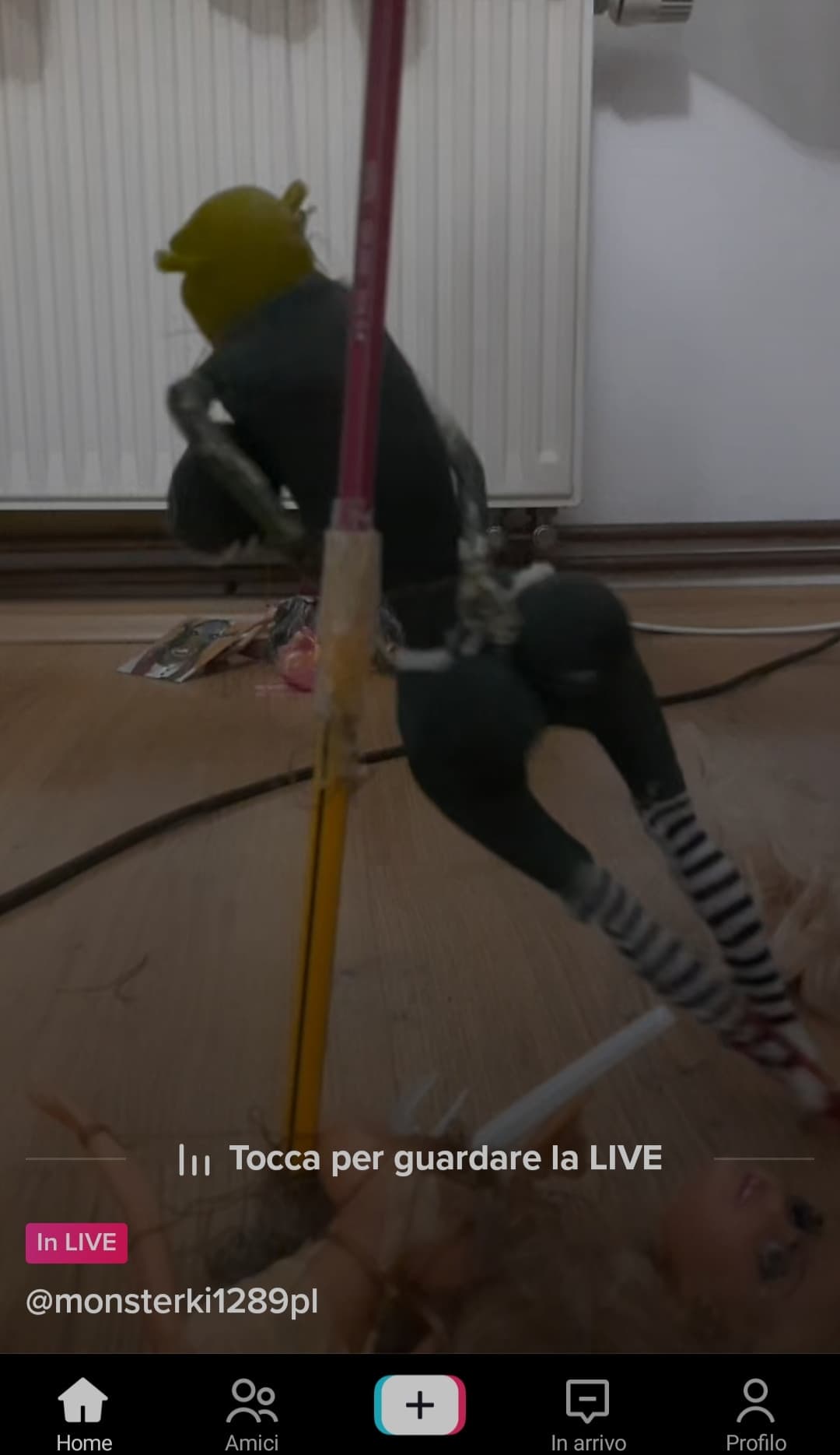 in una live di tiktok c'è Shrek che fa la stripper ??