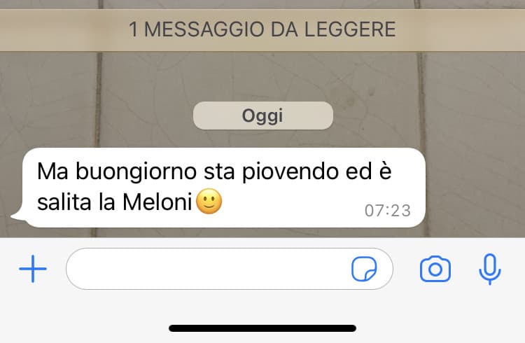 Il messaggio con cui non speravo di ricevere il buongiorno ?