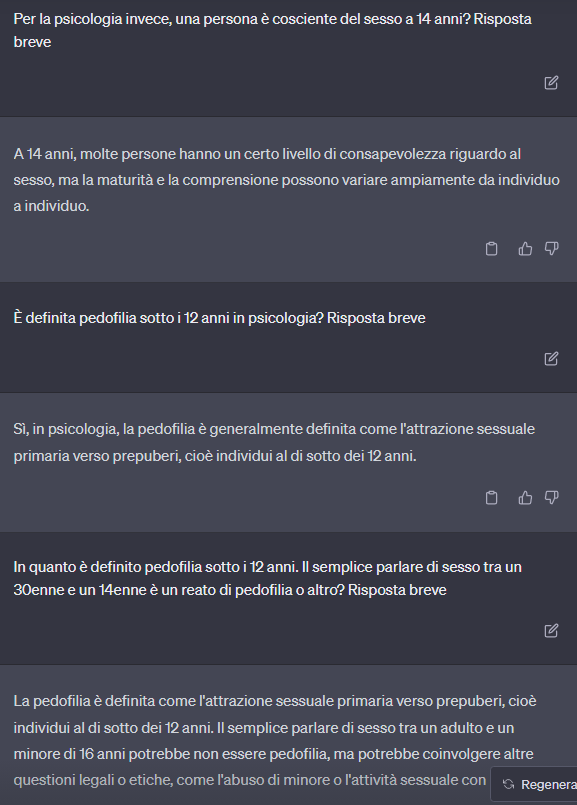 Con questo mi sa che possiamo chiudere il discorso miei cari. Si tratta di abuso di minori, sempre che non sia educativo. NON SI TRATTA DI PEDOFILIA e psicologicamente è normale, mentre per la legge non lo è, ma è normale che sia così, visto che si mira a 