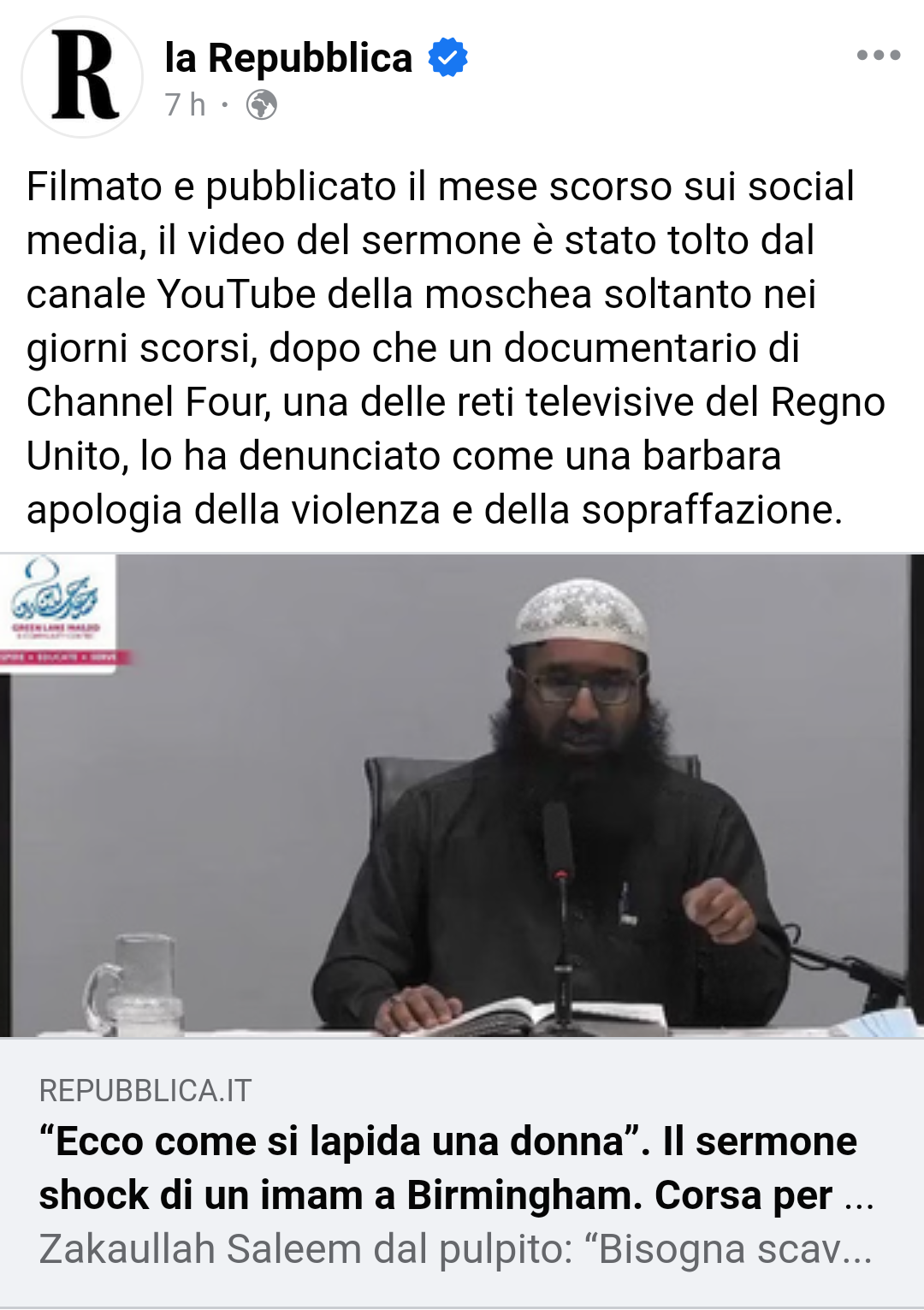 News delle lezioni dell'imam di ieri, è stato decontestualizzato, per fortuna sono arrivate le spiegazioni