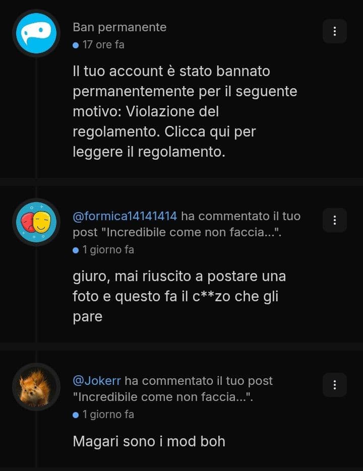 Quelli sulla merda non danno fastidio ma chi si lamenta si.
