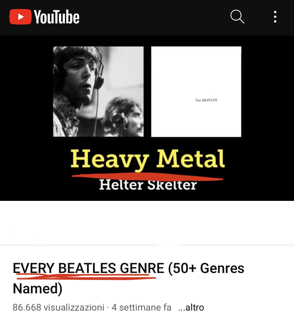 Ah sì, i Beatles, quella band heavy metal