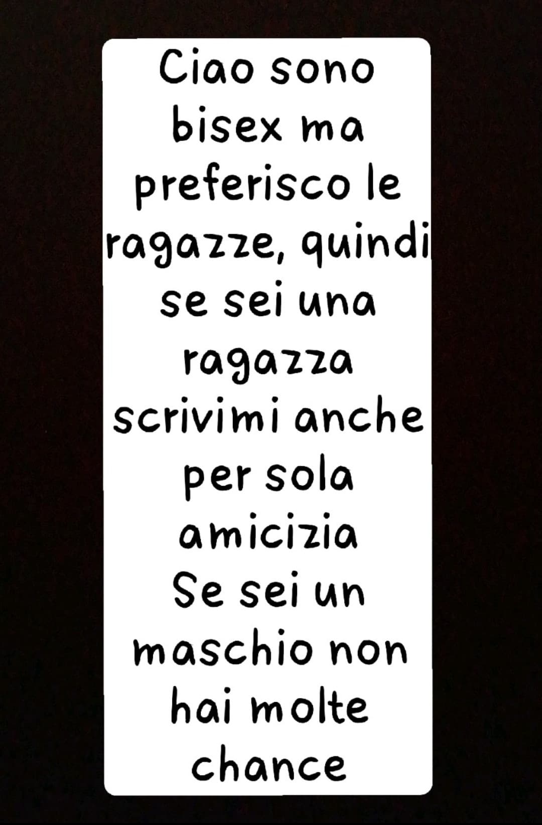 Ca?o ragà ho trovato una nuova categoria:"Sono bisex ma"