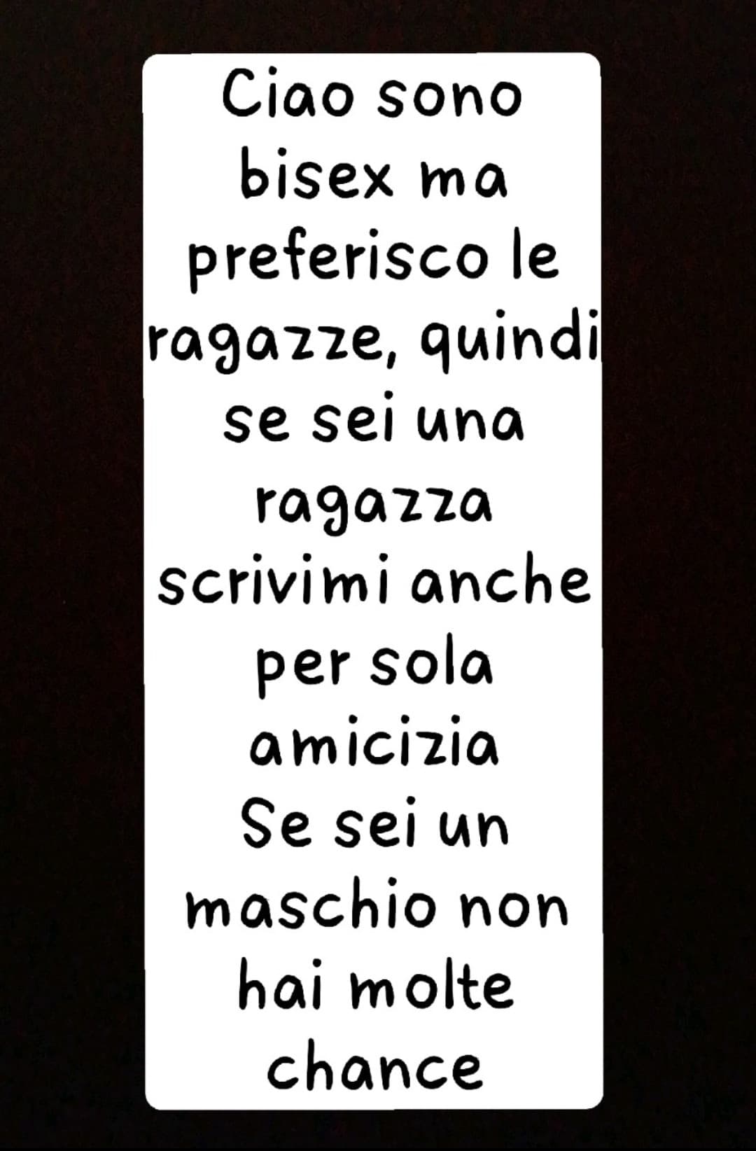 Ca?o ragà ho trovato una nuova categoria:"Sono bisex ma" 