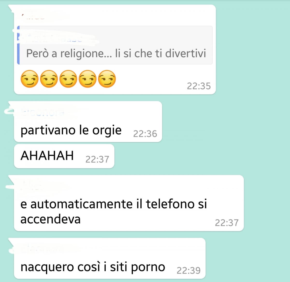 Tutto ciò ieri sera sul nuovo gruppo classe. Sono ragazze quelle che hanno scritto..devo preoccuparmi?