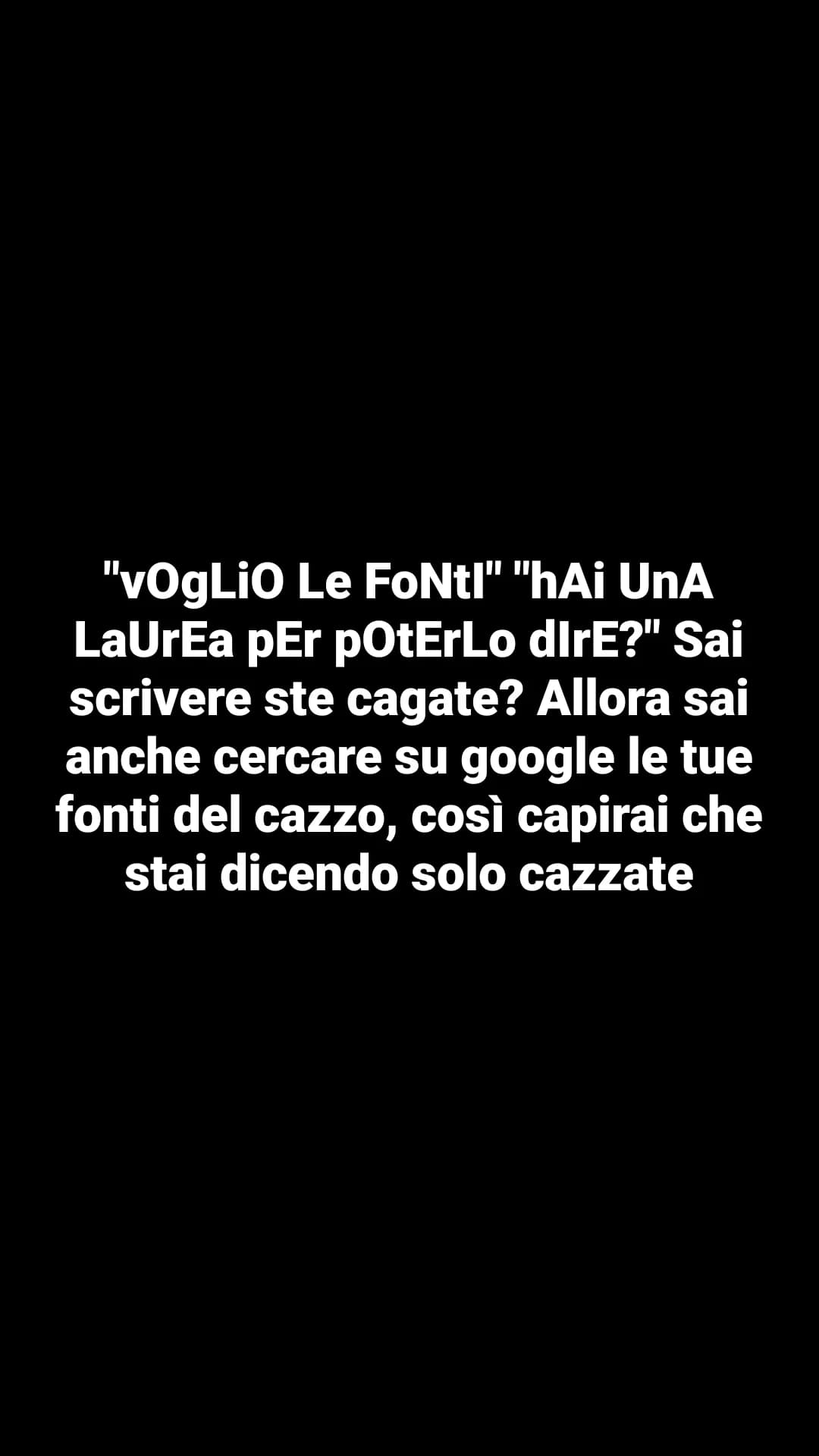 È un discorso generale, non è rivolto a nessuno in particolare