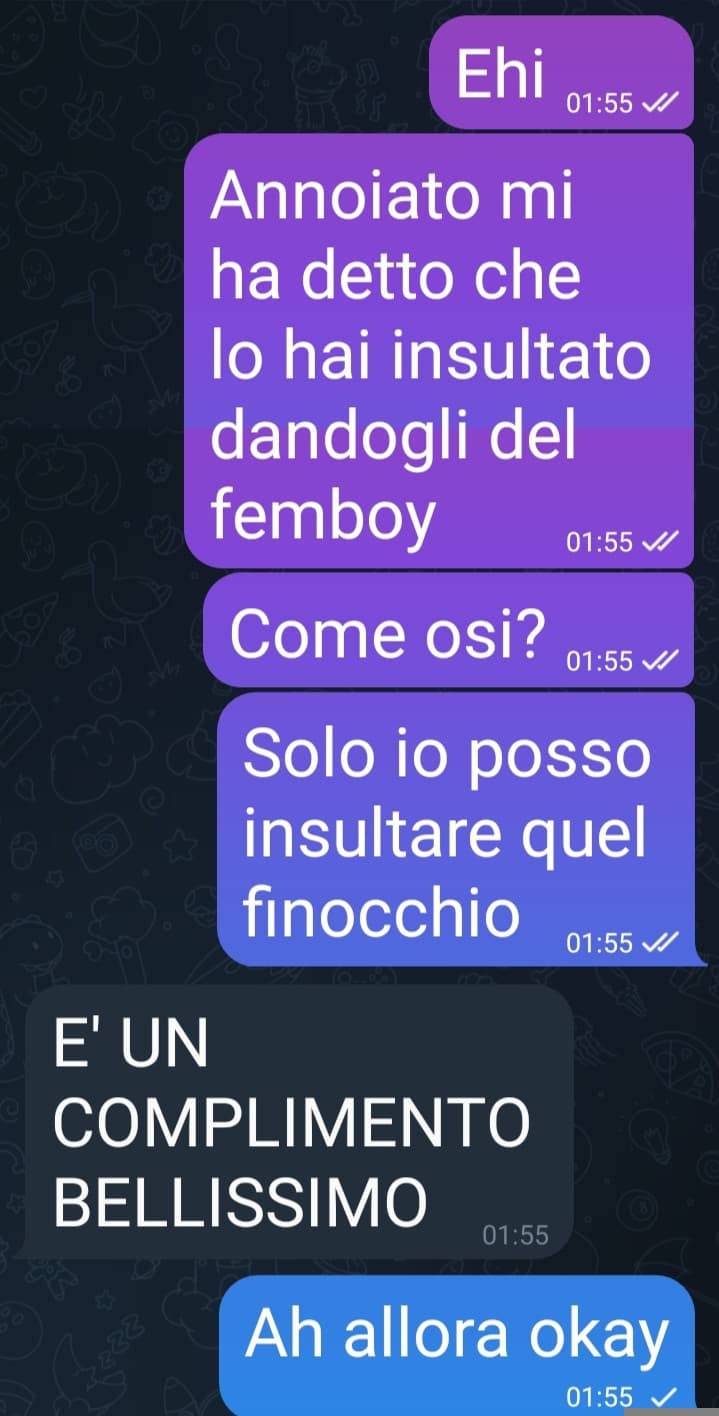 Io che rimetto Tizia al suo posto per avere insultato Annoiato