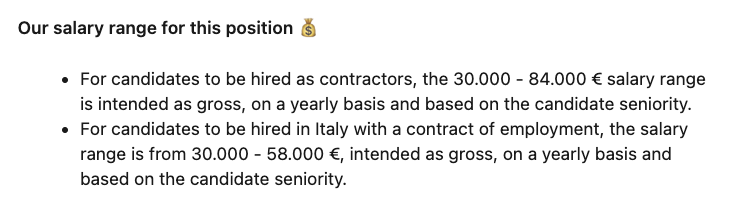 Raga ma che scammata è, assunto arrivi fino a 58k lordi, come collaboratore fino a 84k e ci sono pure meno tasse in Italia per quest'ultimi 