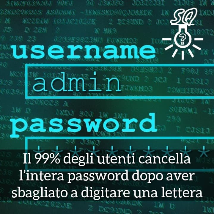 Tu cancelli l'intera password dopo aver sbagliato una singola lettera?