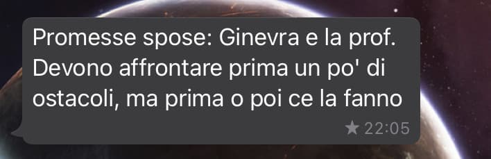 Ho detto a questa mia amica che devo studiare i Promessi Sposi... ???‍♀️