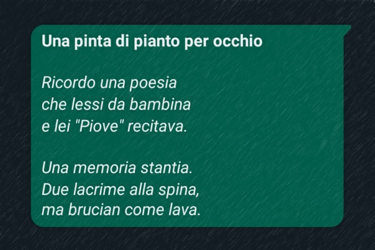 Sopportate un'altra poesia. Almeno questa è breve dai