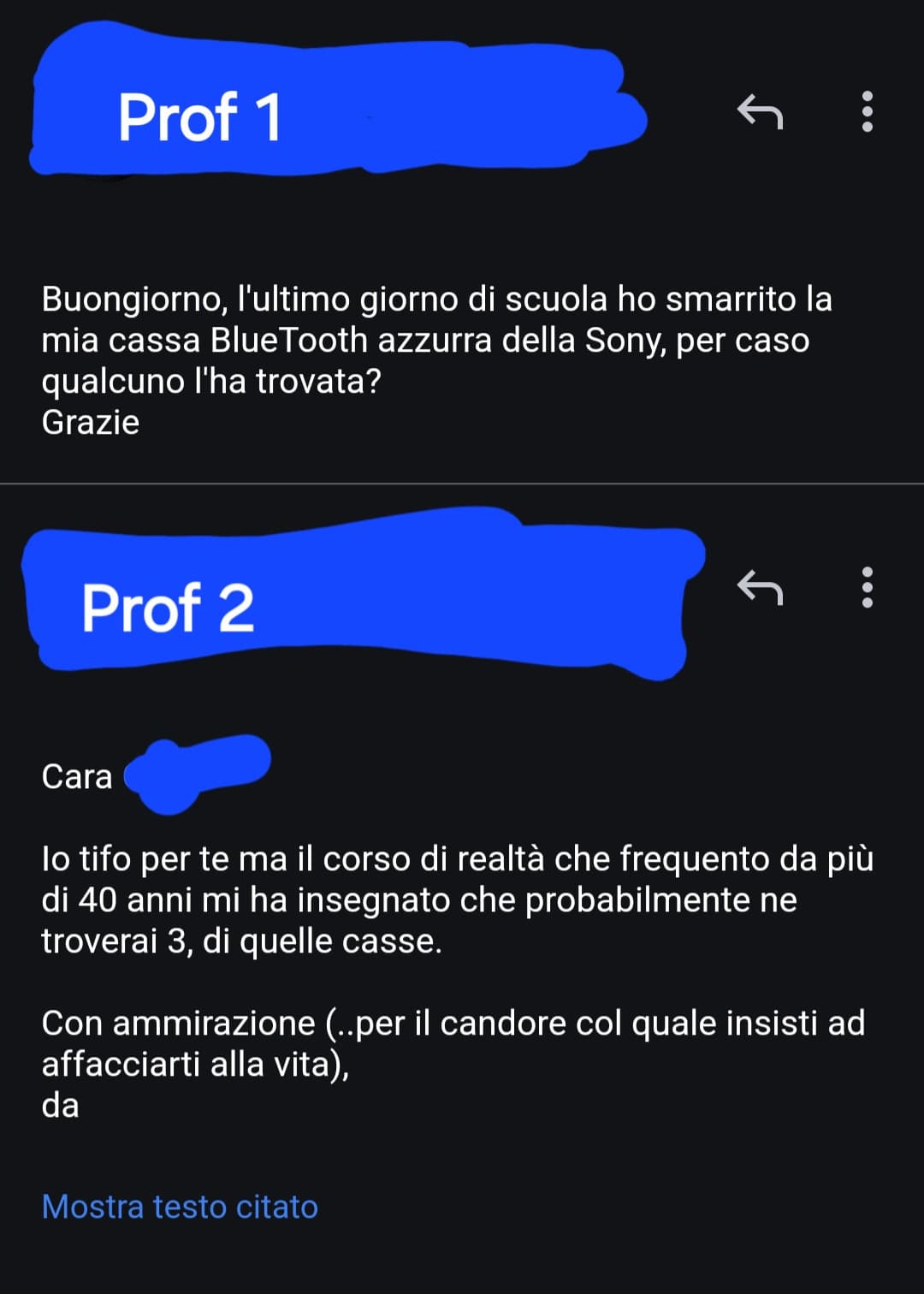 La mia scuola molto seria