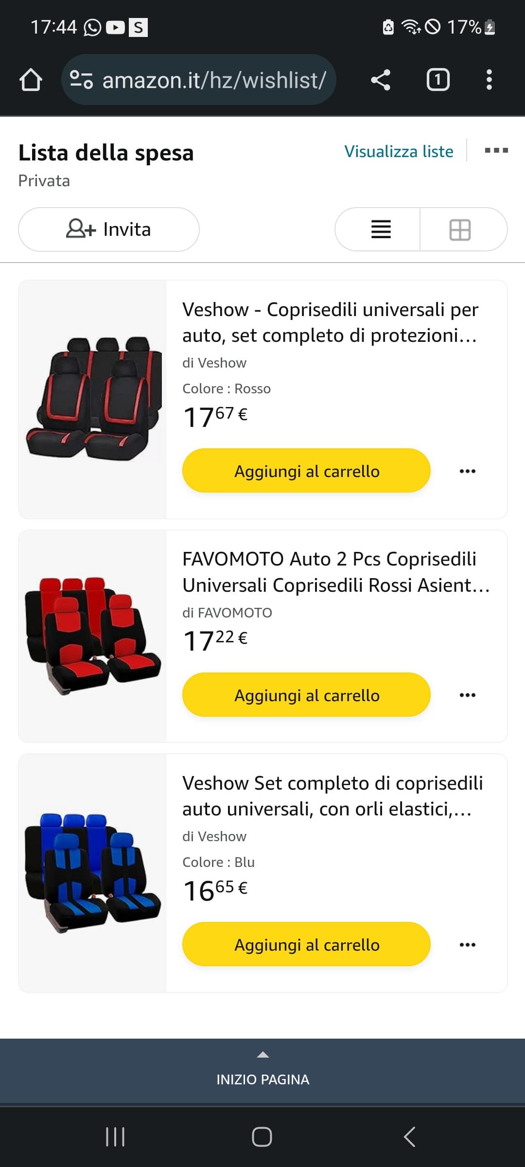 Devo comprare i coprisedili alla mia auto quali preferite?io avevo pensato a quelli rossi per cambiare siccome quelli che ha adesso li ha blu e neri