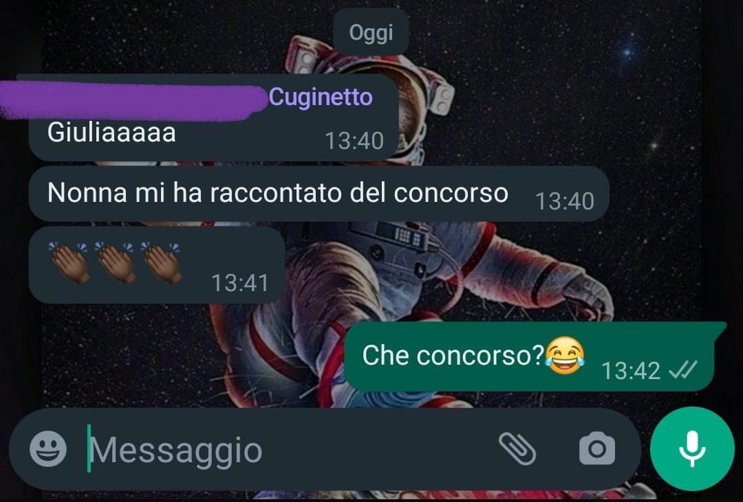 Quando racconti cose a tua nonna 80enne, che le racconta ai tuoi cugini e in questo gioco del telefono si perdono pezzi