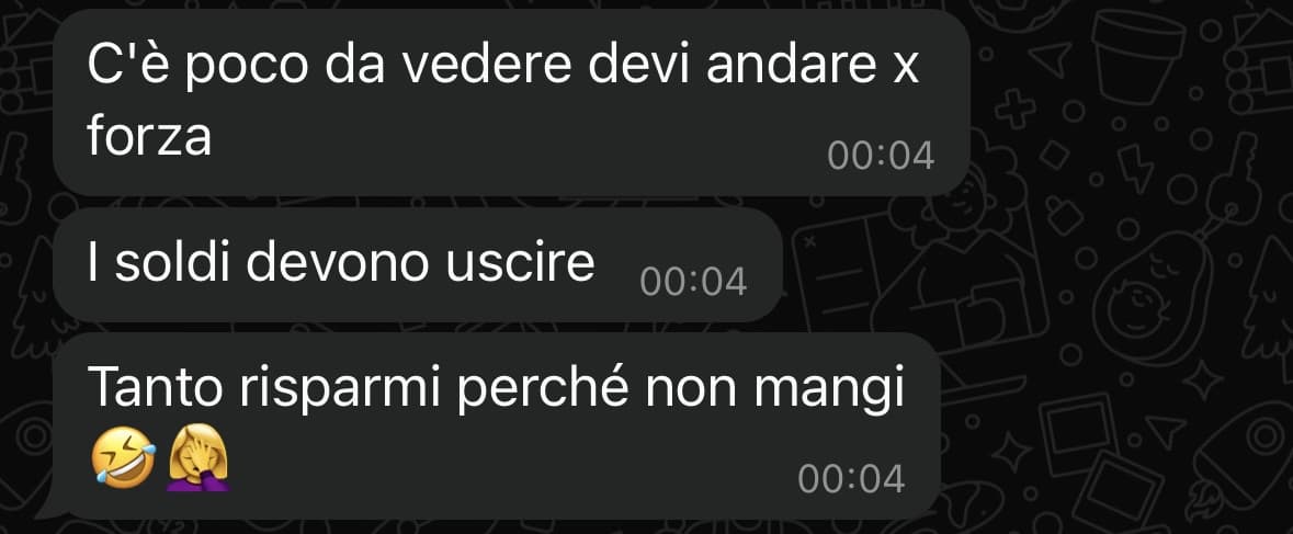 Mia mamma che non accetta le mie scuse per non tornare in terapia e nel mentre percula i miei disagi lol 