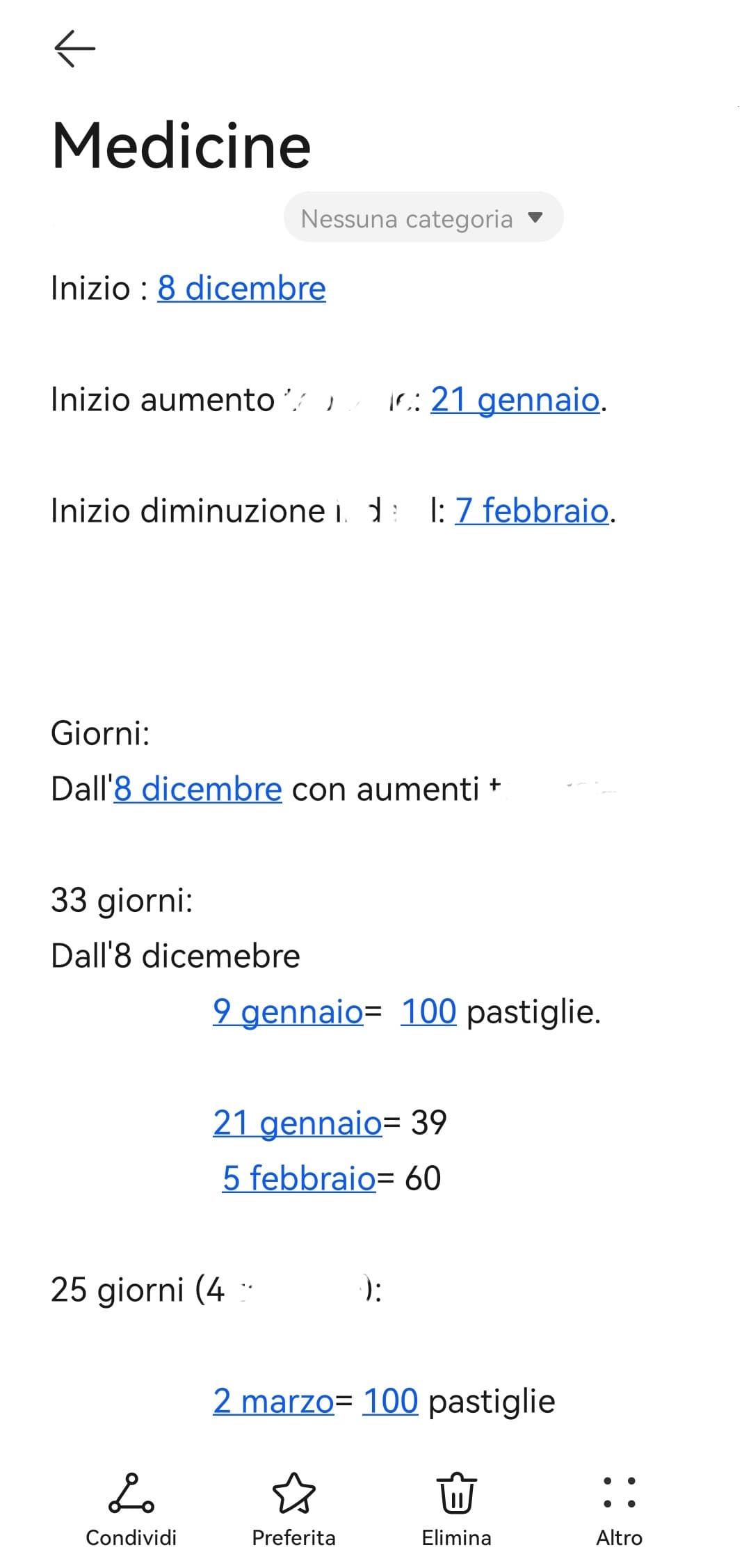 Tempo fa, quando calcolavo il numero di pastiglie da buttare... 