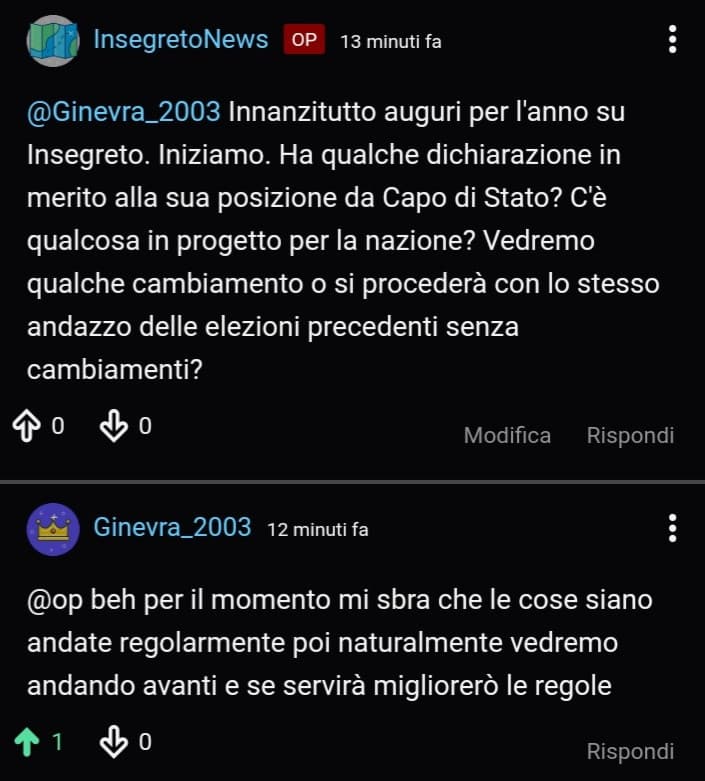 INTERVISTA AL CAPO DI STATO - ELEZIONI E NUOVI PARTITI