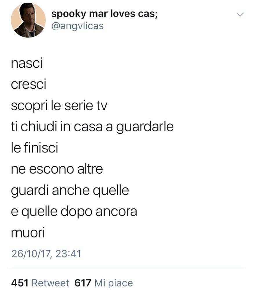 Riassunto della mia vita in poche righe: