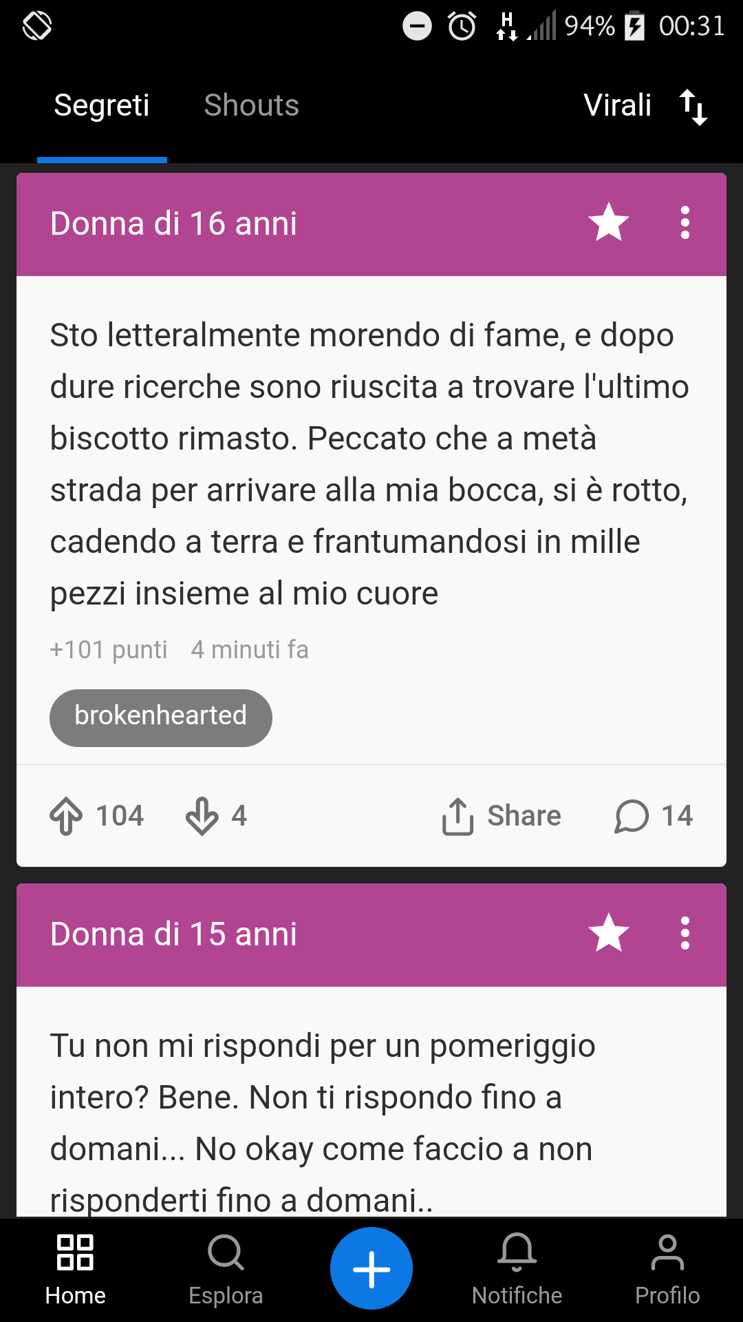 Raga ma che cazzo succede, è stato pubblicato 4 min fa.