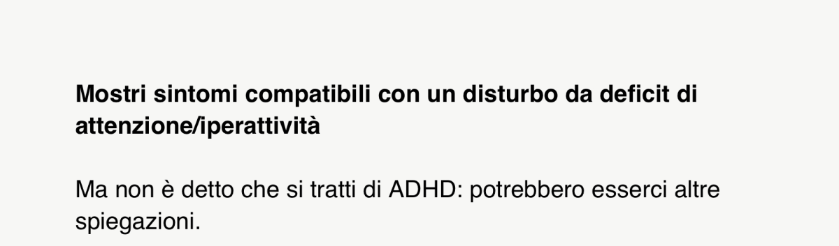 Ho fatto un test per test per l’ADHD