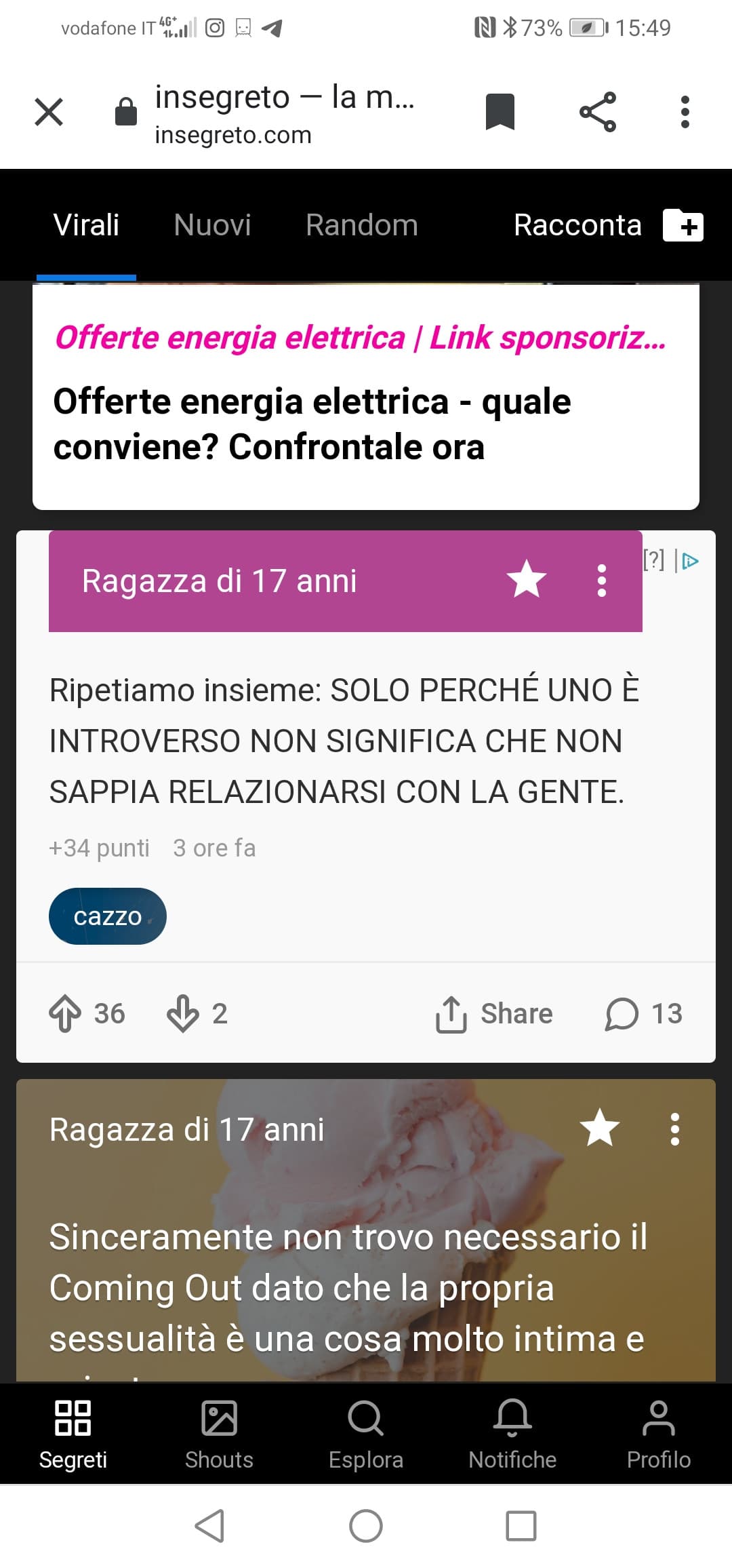 Belli i nuovi "sfondi" dei segreti