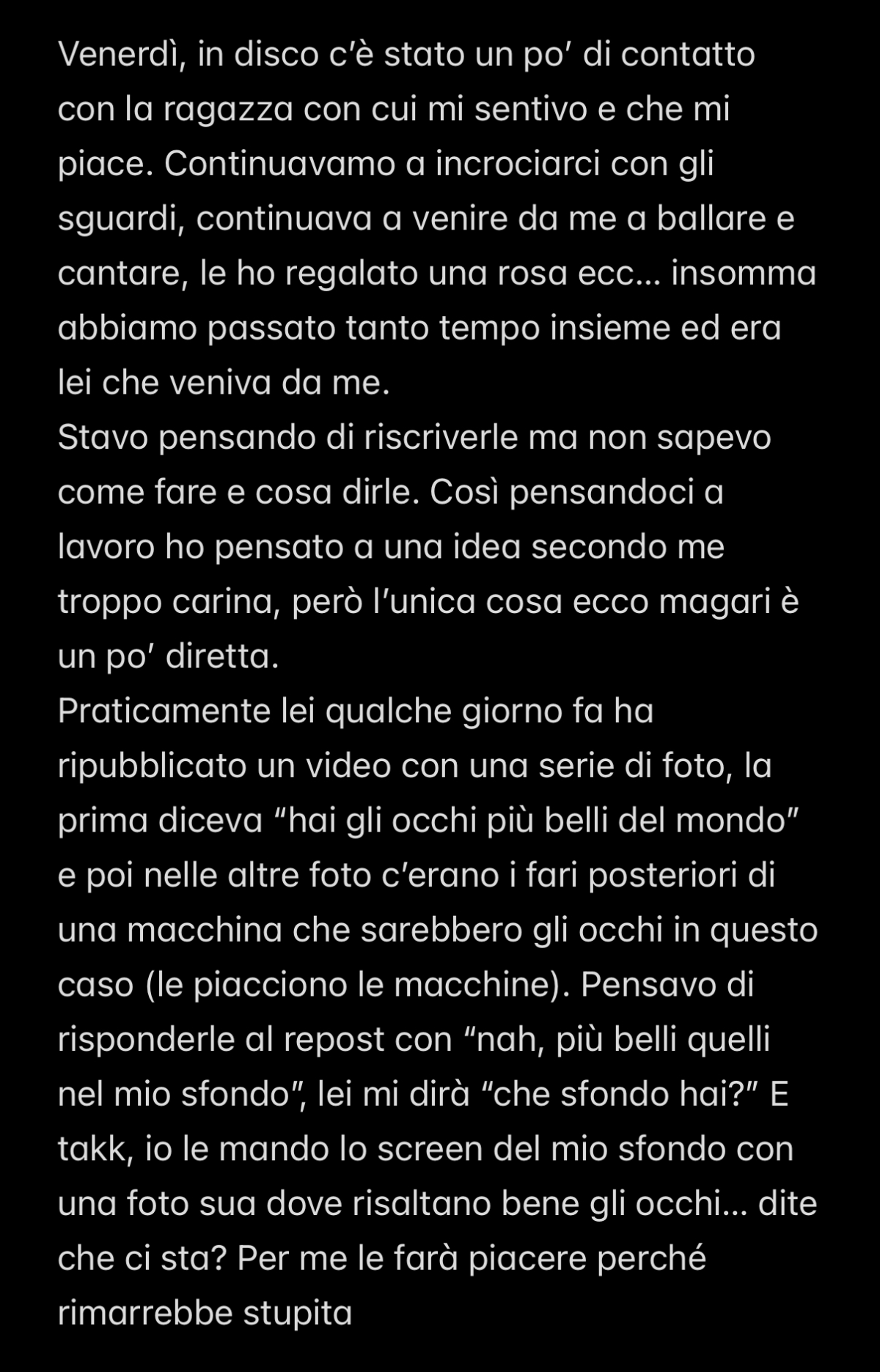 Ragazze cosa ne pensate, ci sta?