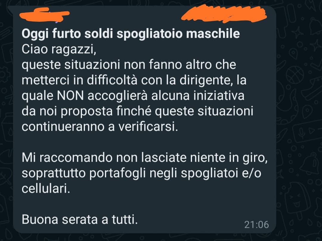 Mi chiedo perché, e poi che vuol dire che per colpa di uno la preside ignora tutte le richieste (nulla si avvera di ciò che viene chiesto tanto) 