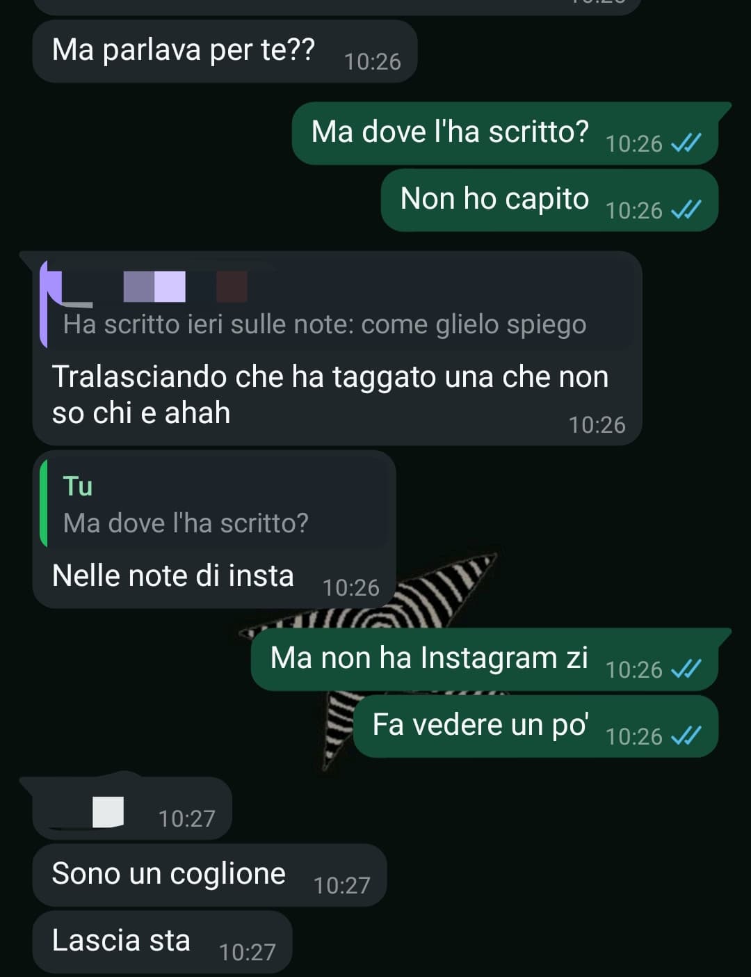 Io ve lo giuro, ho perso il respiro per tipo 30 secondi e son diventata bianca