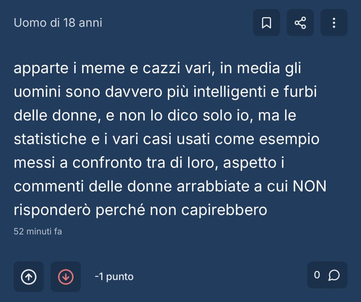 comunque questa mattina sono entrato, ho letto ciò, qualche mio neurone ha deciso di commettere l’apoptosi e sono uscito 🤠