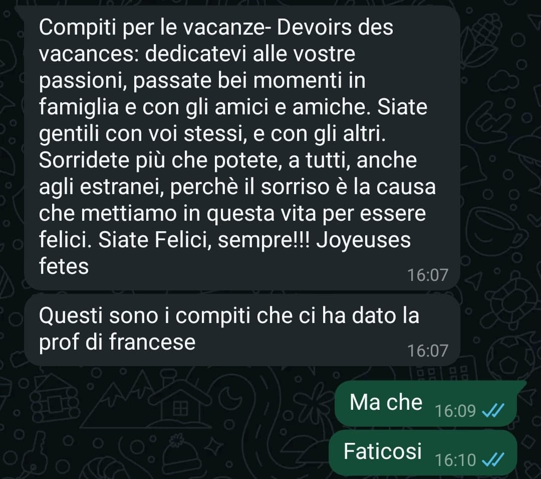 Compiti di francese di mia sorella