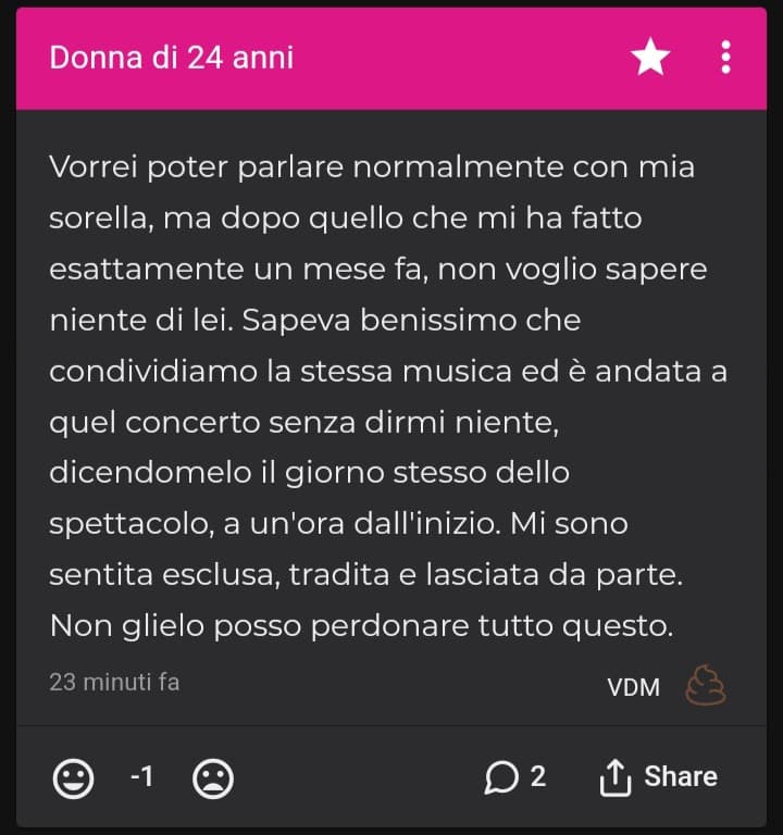 Io penso che per quanto brutta sia la cosa si possa perdonare 