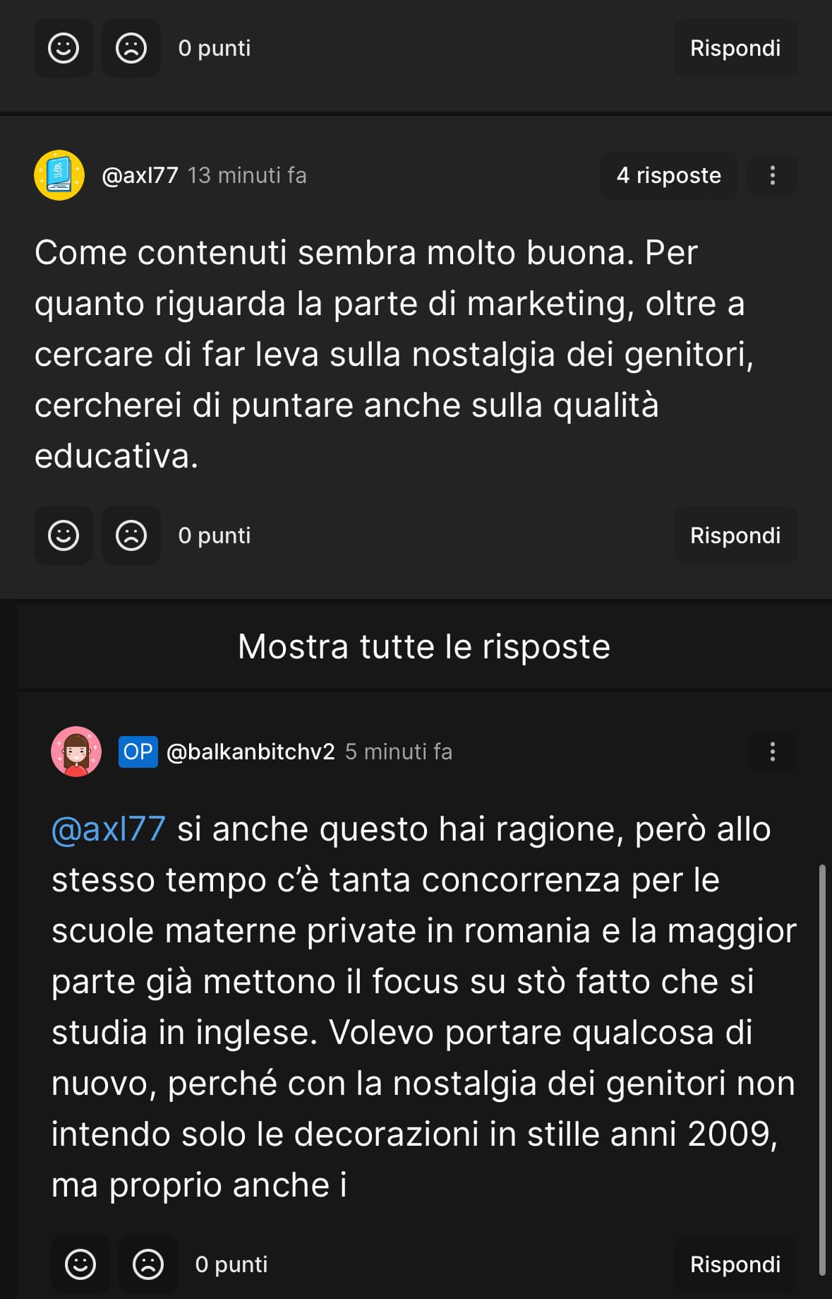 voi che consiglio mi date raga? dovrei dare un po’ più di peso al “imparare uno skill” diciamo nella presentazione ?  (si parla di un asilo privato) 